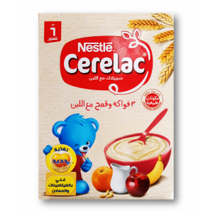CERELAC 3 FRUITS & WHEAT WITH MILK RICH WITH VITAMINS & MINERALS FROM 6 MONTHS 350 GM